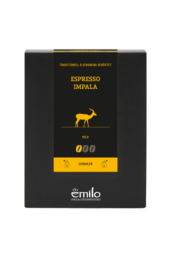 Espresso "Impala" gemahlen 200g emilo Spezialitätenrösterei