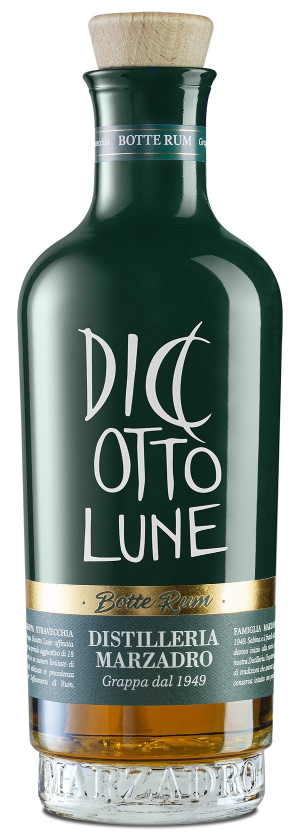Diciotto Lune Grappa Stravecchia Riserva Botte Rum 0,5l 42% Vol. Marzadro