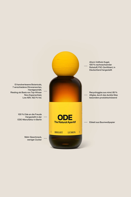 ODE Bright Lemon - The Natural Aperitif 0,5l 18,5% Vol.